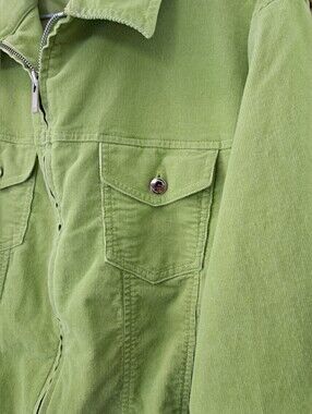 Jones New York Signature Lime Green Corduroy Zip Jacket Plus Size 2x